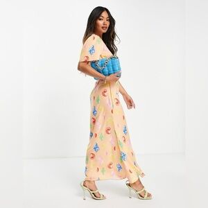 Never Fully Dressed Plus Midaxi Dress in Orange Seashell Print, Size 16